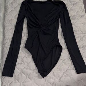 TOPSHOP Black Long Sleeve Bodysuit